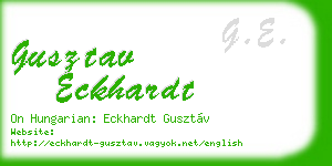 gusztav eckhardt business card
